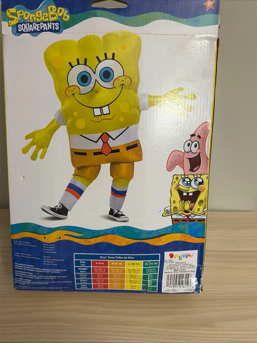 SpongeBob SquarePants Yellow Inflatable Kids Costume one size